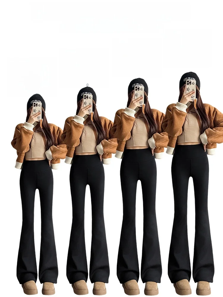 ハイウエスト シェイプアップ ヨガパンツ レディース フレア アークスキン トラウザーズ カジュアル ロングパンツ ナイロン スパンデックス ヒップアップ