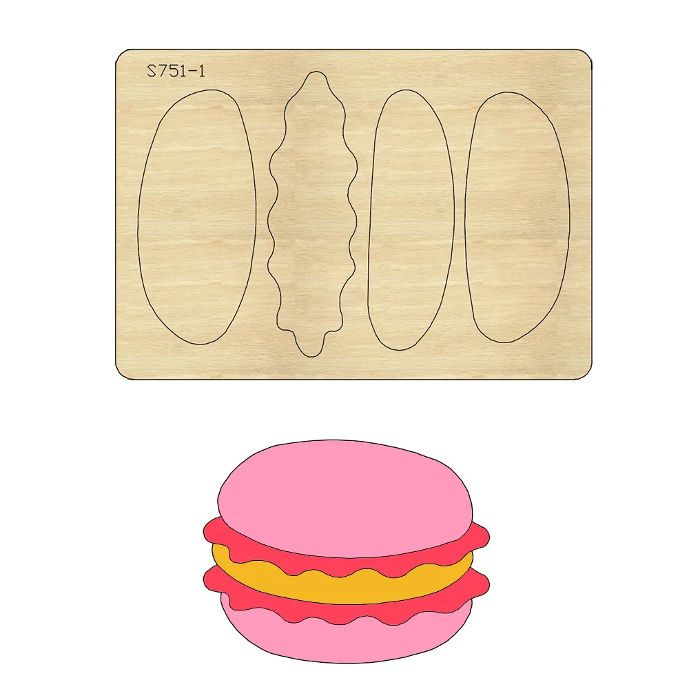 New hamburger Cutting Die DIY Embossing Gift Cards Cut Cutters Wood Dies