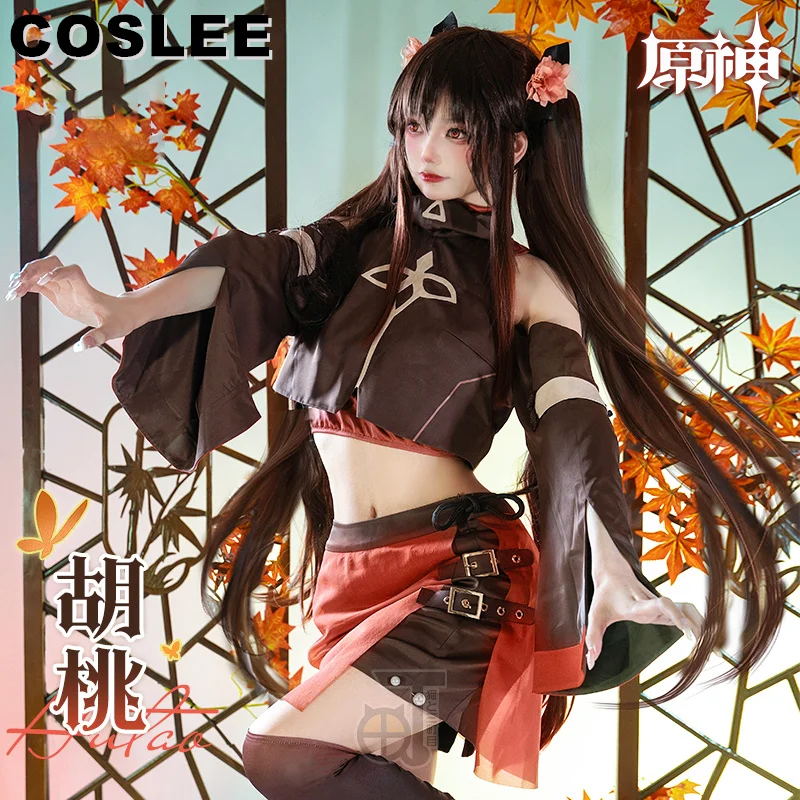 

COSLEE Genshin Impact HuTao Fashion Casual Wear Hu Tao Game Suit Cool Uniform Cosplay Costume Halloween Party Outfit Women New 2