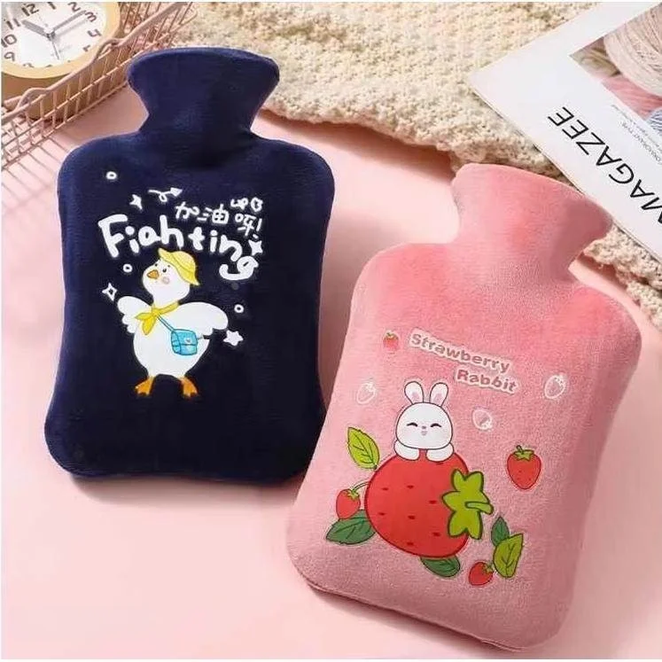 

Yongzi Brand Medium Small Cute Plush Rubber Hot Water Bottle Warmth Handheld Heating Bag Filling Water Soft Cozy Home Living