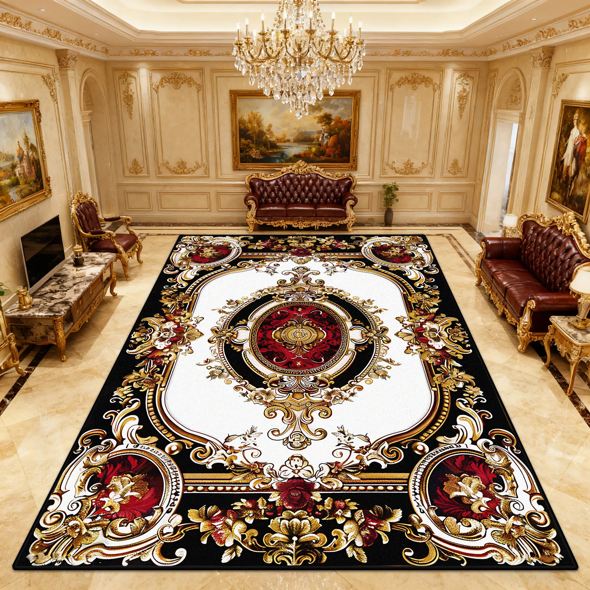 Nordic Retro Carpet Luxury Bedroom Decoration Large Area Rugs Living Room Easy Clean Soft Fluffy Lounge Floor Mat Dining Room