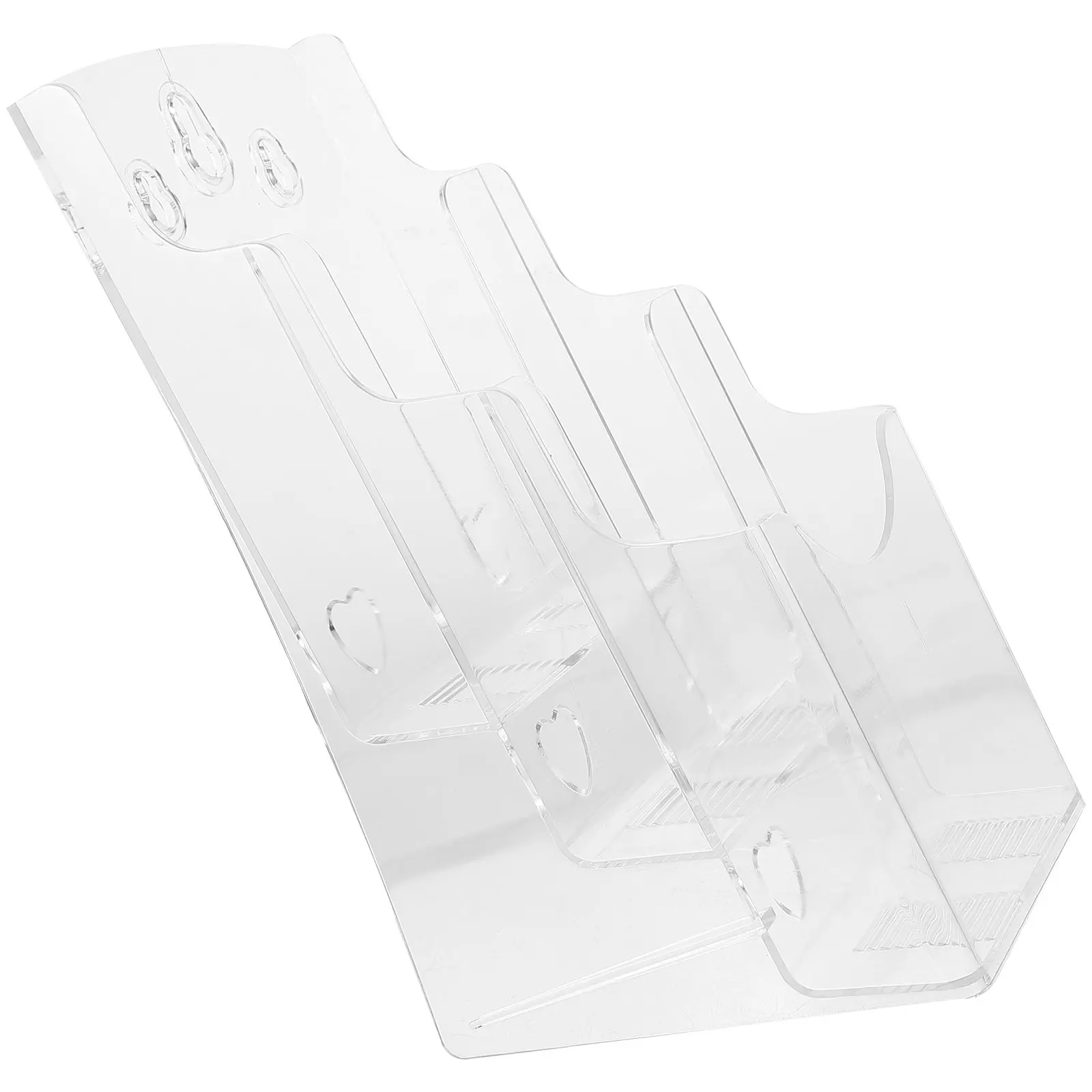 Stylish Sloping Acrylic File Rack for Desk Or Wall Mount Brochure Holder Pamphlet Organizer Document Stand File Storage Rack
