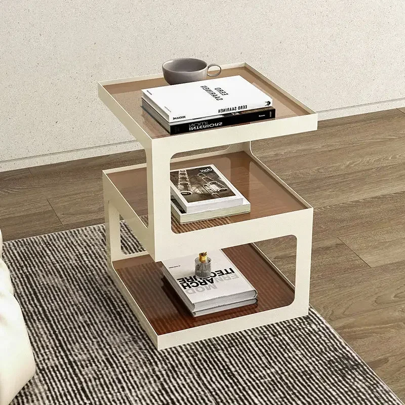 Light Luxury Creative Bedside Table Modern Simplicity Living Room Sofa Side Cabinet Shelf Tempered Glass  Bedside Cabinet Locker