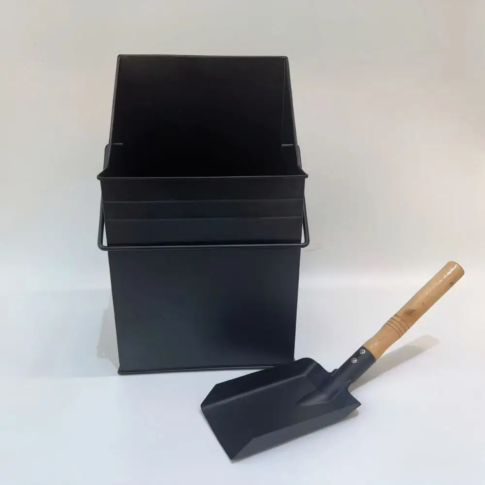 Fireplace Ash Storage Bucket Metal Shovel Kit For Stove Hearth Cleaning Durable Iron Container Indoor Outdoor Tools view 3