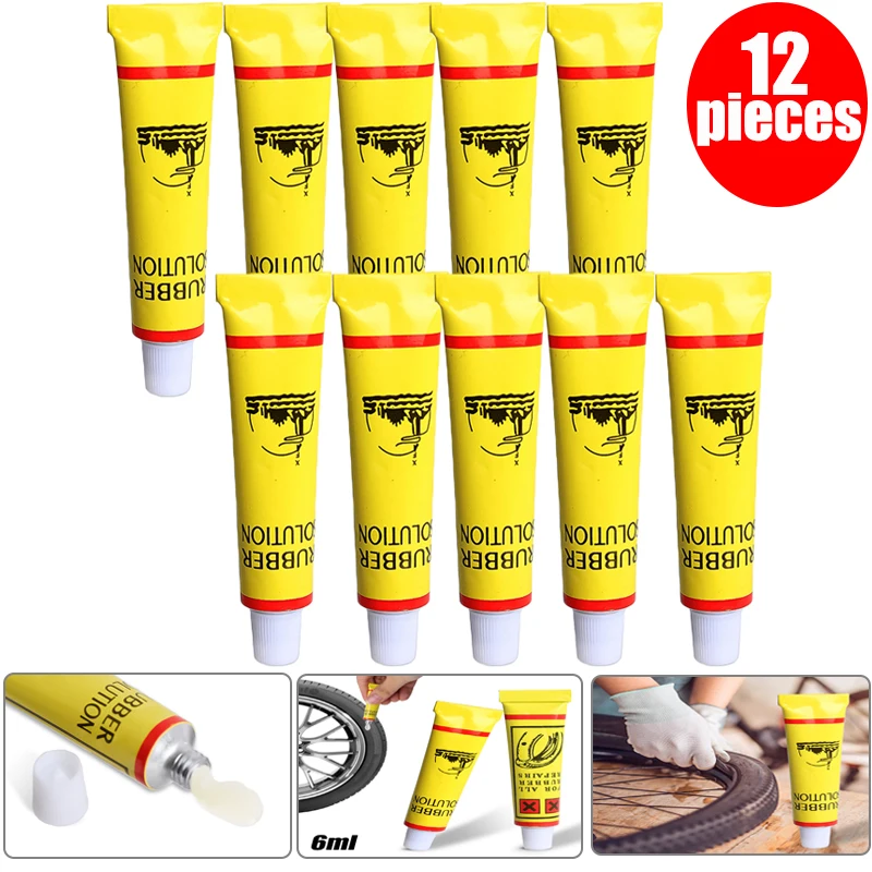 1-12pcs Tire Repairing Glues 6ml Motorcycle Bike Inner Tube Puncture Repair Sealant Tyre Patching Glue 6ml Auto Tire Accessories