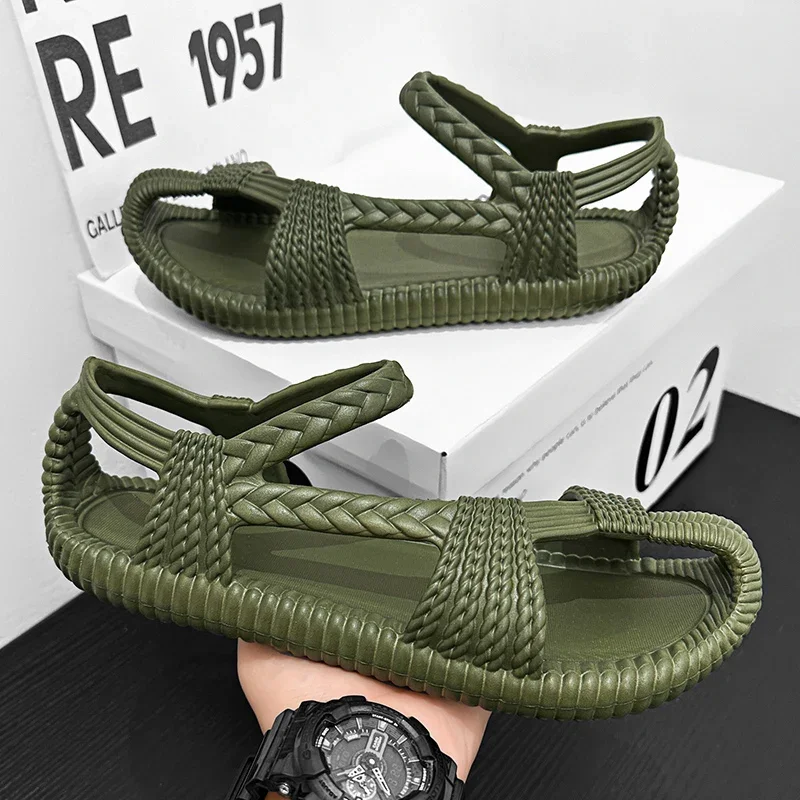 2024 New Fashionable and Personalized Men's EVA Sandals Summer Outdoor Beach Shoes SIZE 36-47 Versatile Comfortable AndCasual