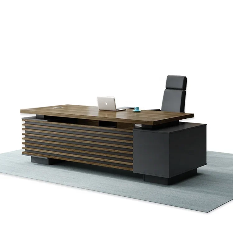 

L Shape Design Office Manager Wooden Desk Furniture CEO Desk Black Computer Table Office Desks