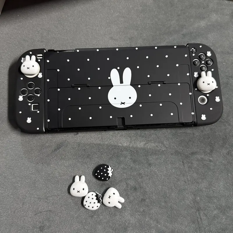 In Stock Miffy Polka Dot Protective Case For Nintendo Switch2 Oled NS Lite Split Type Hard Shell Soft Grip With Thumb Grips Gift view 3