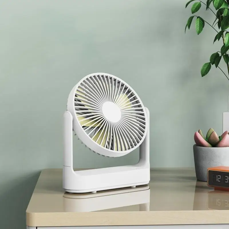 

4000Mah Mini Desk Fan 4 Speed Desktop Fan Powerful Strong Work Quiet Adjustment Portable Air Circulator
