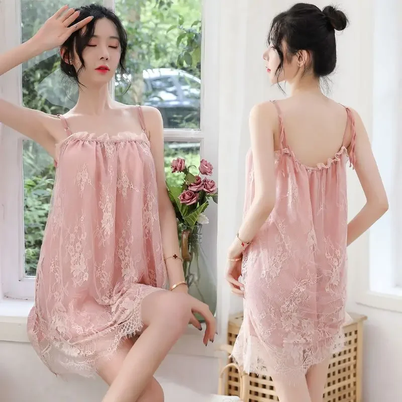 Abito sottoveste Camicia da notte in pizzo Nuovi vestiti per la casa da donna Corea Pijama Donna sexy Molto sessualità I indumenti da notte per dormire Lingerie