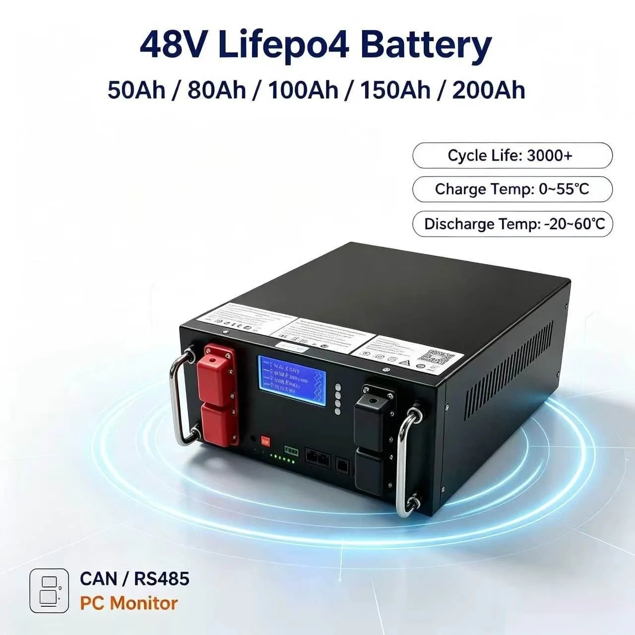 48V 50Ah 100AH 120Ah 150Ah 200Ah Lifepo4 Lithium Battery Bluetooth BMS For Solar System Hybrid Inverter 2000W 5000W 10KW