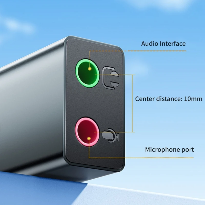 การแปลงเสียง USB ภายนอก 3.5 มม. ชุดหูฟังไมโครโฟนรองรับใช้งานง่าย Dropship