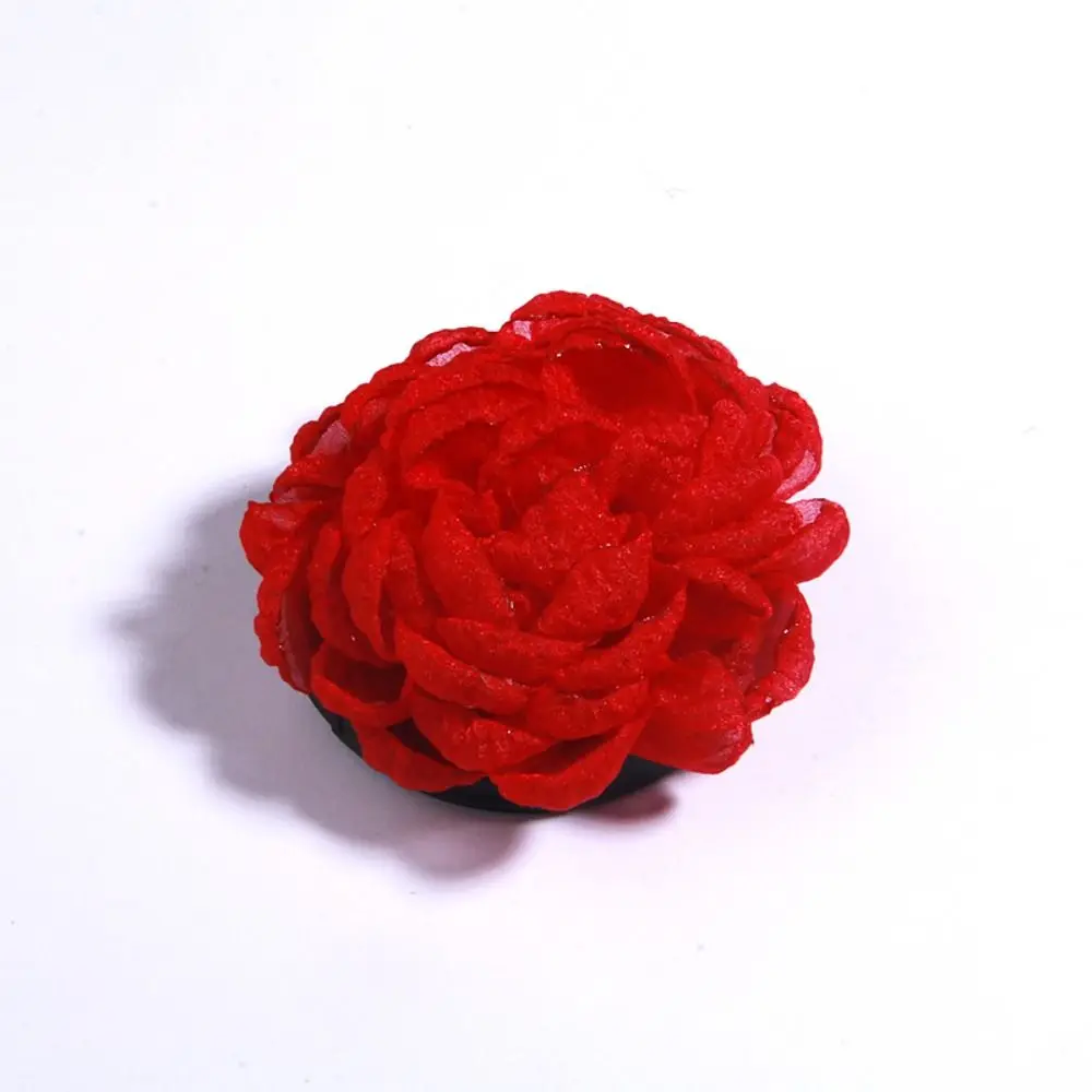 Handmade Artificial Flowers DIY Hair Accesorries Wedding Dress Decoration Burnt Edge Flower Burned Edge 9.5CM Mesh Rose Head