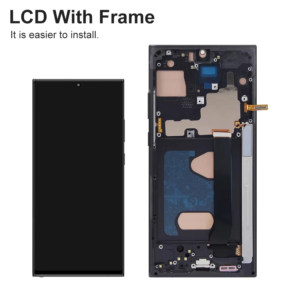 Note20 Ultra TFT Screen Replacement with Frame for Samsung Galaxy Note 20 Ultra N985F N986B LCD Display with Touch Screen Parts