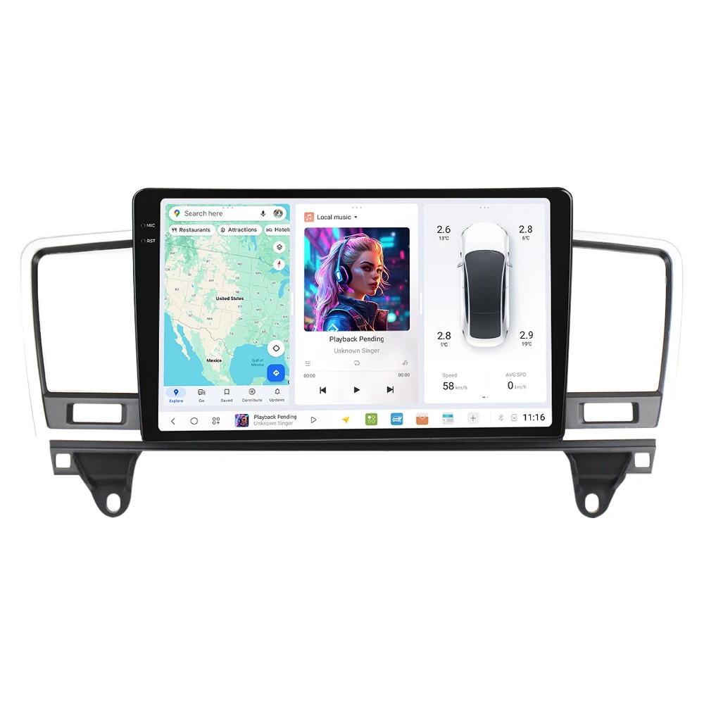 

ZJZ MEKEDE DUDU7 Автомобильный радиоприемник с GPS-навигацией и сенсорным экраном ADAS DVR для Benz M-Class 2011-2015 360 Панорамная камера 12 + 256G