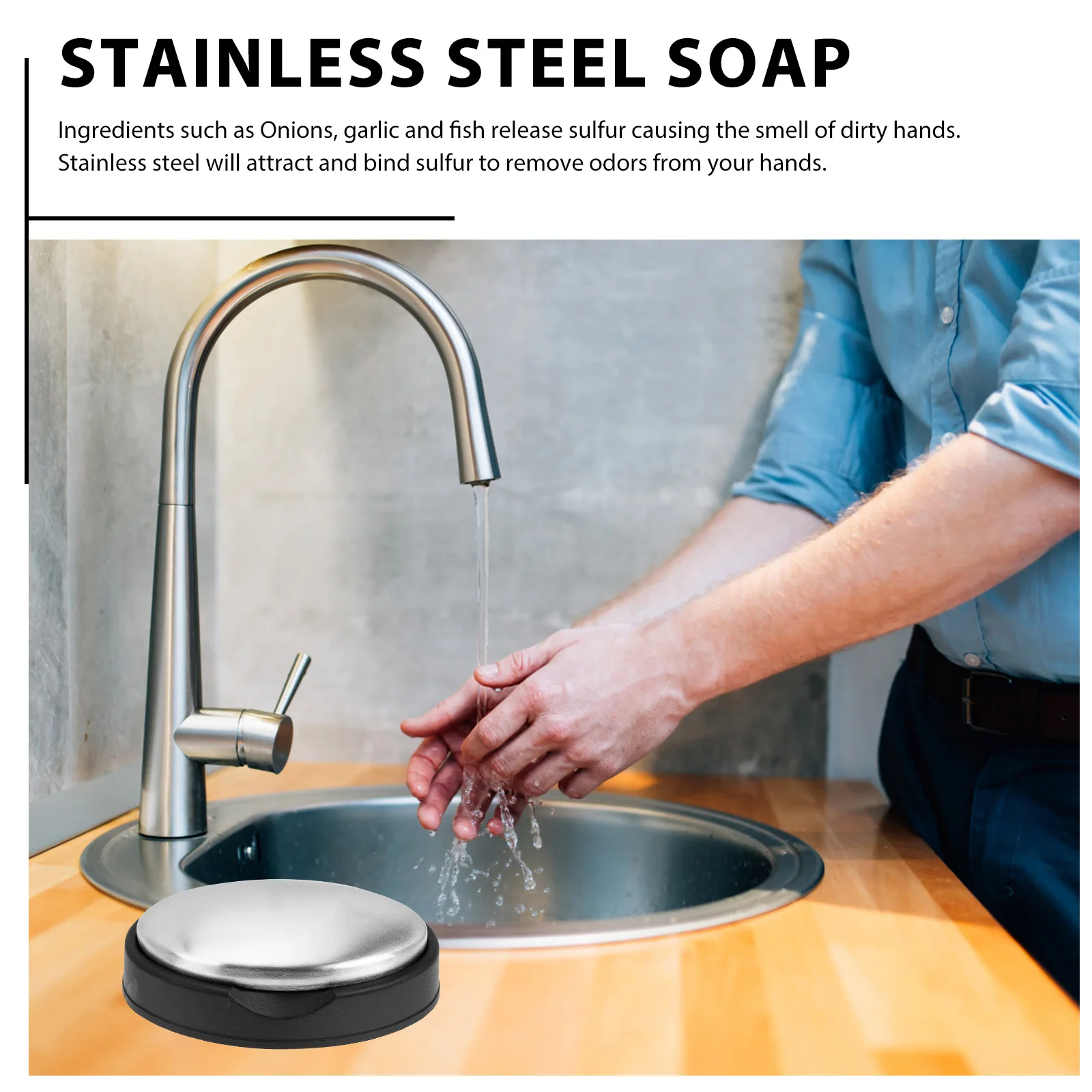 

2pcs Stainless Soap Bar Odor Remover For Kitchen Hand Cleaner Fish Garlic Stainless Steel Odor Soap Onion Smell Removal Gift