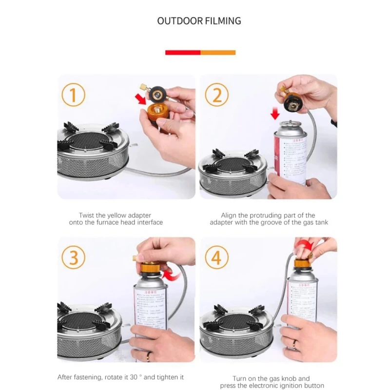Portable Camping Gas Stove Folding Cassette Stove Lightweight Windproof High Power Picnic Gas Stove New Camping Equipment
