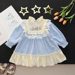 AYNIGIELL Spring and Autumn Newborn Baby Dress Cute 1-4 Year Baby Girl Birthday Dresses Green Lined and Fleece Skirt