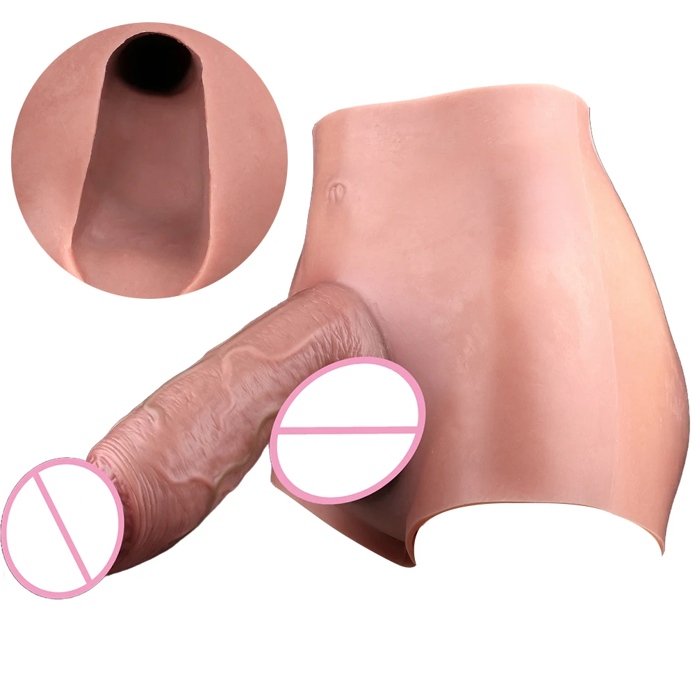 SXXY Huge Hollow Dildo Realistic Silicone Penis Sleeve Pants For Men Adult Dick Extend&Enlarge Male Enhancement Adult Sex Toys
