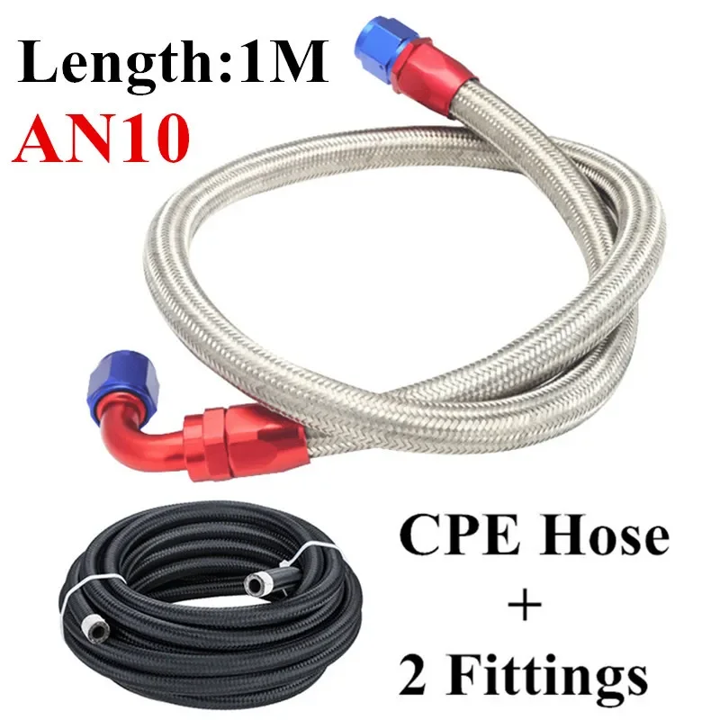 

AN10 1 м нейлоновый плетеный CPE из нержавеющей стали комплект фитингов для топливного шланга с поворотным адаптером для шланга 0/45/90/180 градусов