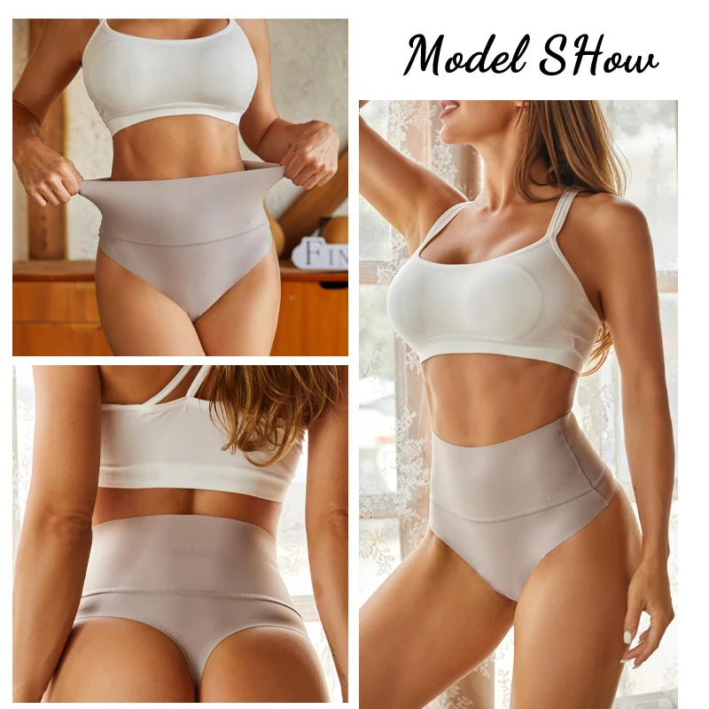 3PCS/Set Seamless High Waist Women Thongs G-String Hip Lift Body Elastic Shapin… - Image 5