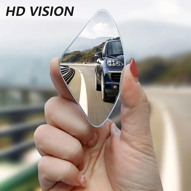 2Pcs Blind Spot Mirrors,High Definition Glass Convex Lens Parking Rear View Wide Angle 360°Adjustable Auxiliary Mirror