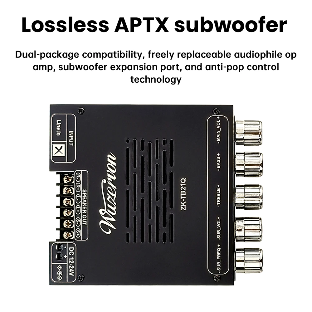 Qualcomm BT مضخم رقمي مجلس تيار مستمر 12-24 فولت 2.1-قناة 50 واط + 50 واط + 100 واط Tb21Q Qcc3034 + Tpa3116 ضياع Aptx مضخم الصوت للصوت