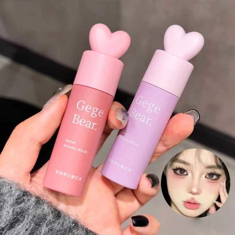 Liquid powder blusher naturally brightens blush matte makeup Without Flying Powder Korean Style Tender Blush Fixing Liquid