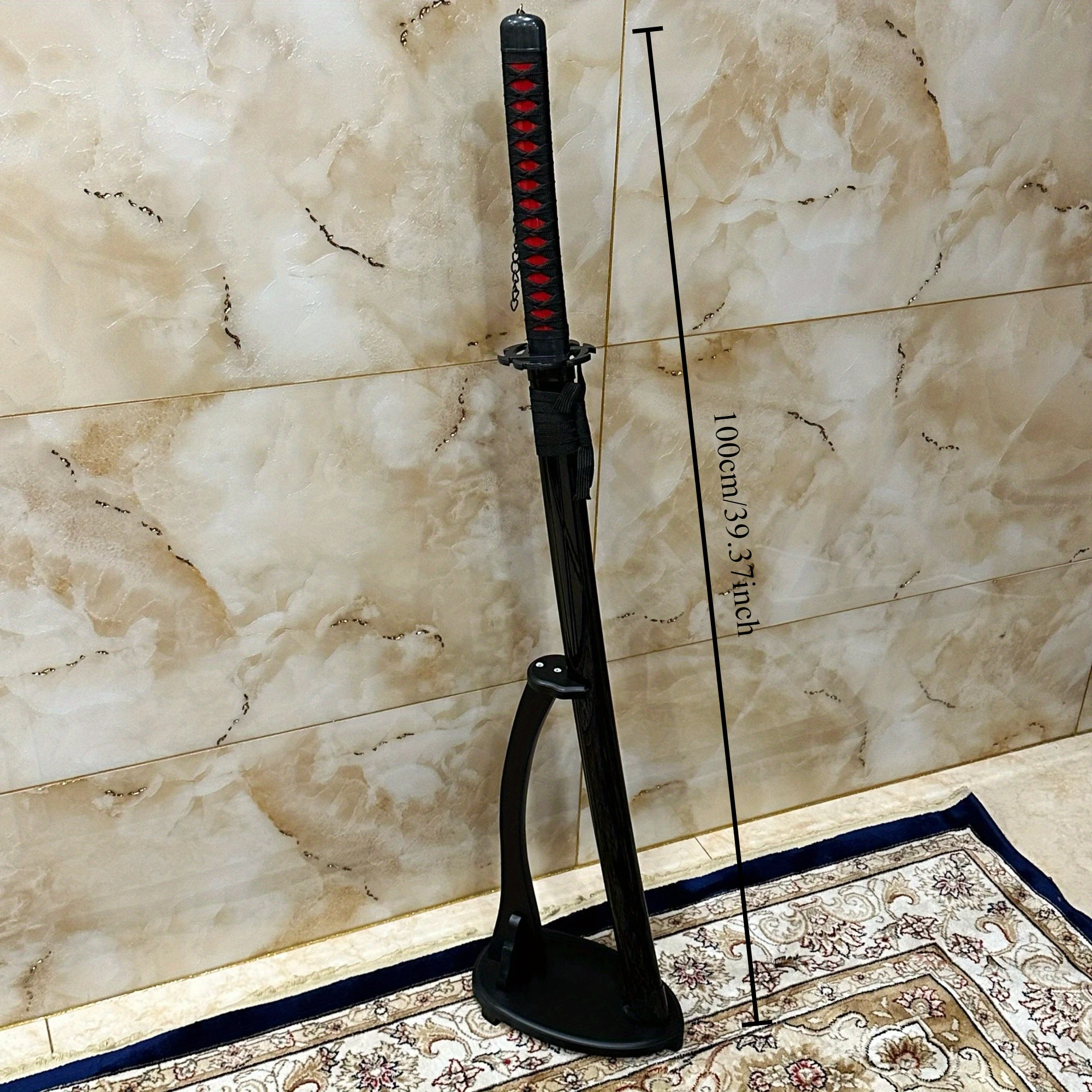 39.3inch Bleach Kurosaki Ichigo Wooden Katana Sword Katana Sabre Original Samurai Sabre Ninja Knife Cosplay Accessories Prop Toy