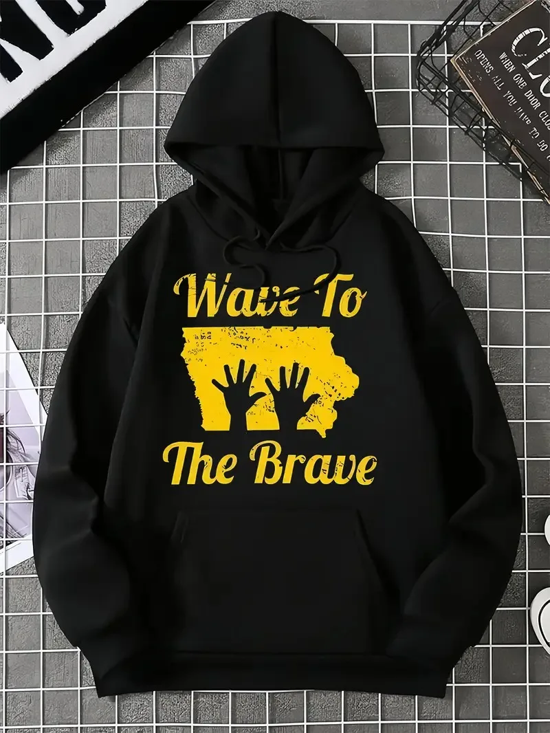 طباعة جرافيك يدوية للخريف والشتاء من القطن الخالص للرجال والنساء، هوديس للتدريب الرياضي في الشوارع في الهواء الطلق، علامة تجارية عصرية