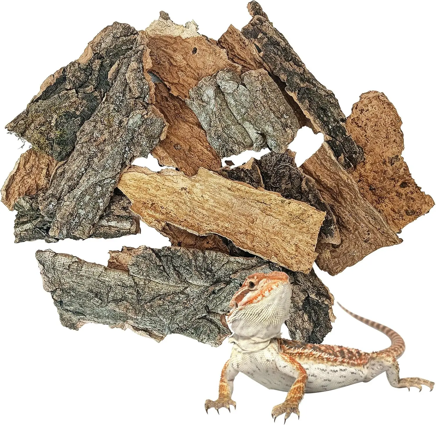 

Reptile Cork Bark Substrate 10oz Tortoise Bedding for Habitat Natural Flat Cork Wood Bulk Terrarium Reusable Champagne Ba