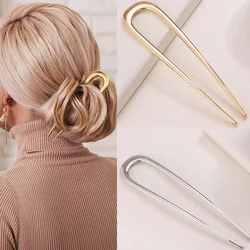 2Pcs/set Elegant Metal U shaped Hair Fork Women Girls Hair Stick Simple Modern Hairpins For Updos Hairstyle Hair Accessories
