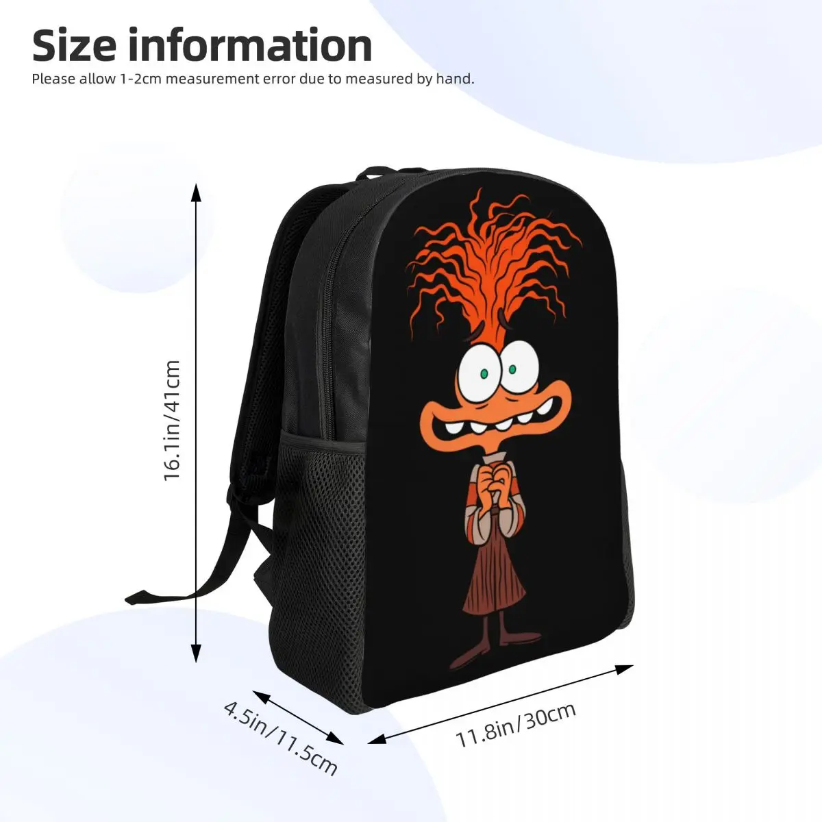 Mochilas personalizadas Inside Out Ansiedade Retrato, Bookbag básica para escola e faculdade, Mulheres e homens