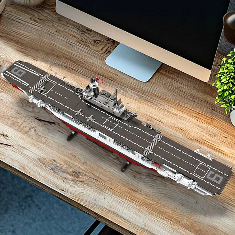 ตัวต่อ MOC 1883 ชิ้น ชุดเรือรบสงครามโลกครั้งที่ 2 USS CV-6 Enterprise ของเล่นเสริมพัฒนาการสำหรับเด็ก ของขวัญคริสต์มาส