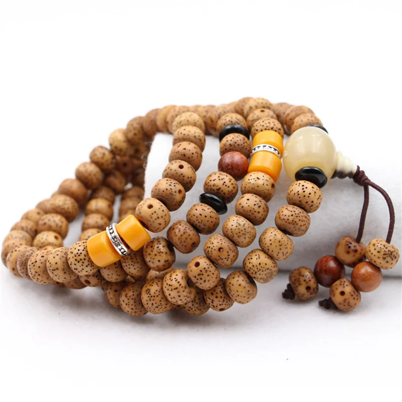 

Jewellery bracelet femme pulsera hombre colares feminino men necklace Old Plant Nut Wooden Rosary 108 beads armband berloque