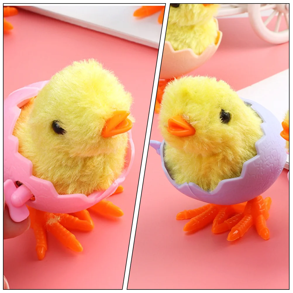 12 Pcs Chicken Wind-up Toy Basket Easter Baskets for Kids Toys Plastic Chicks Baby Toddlers 1-3