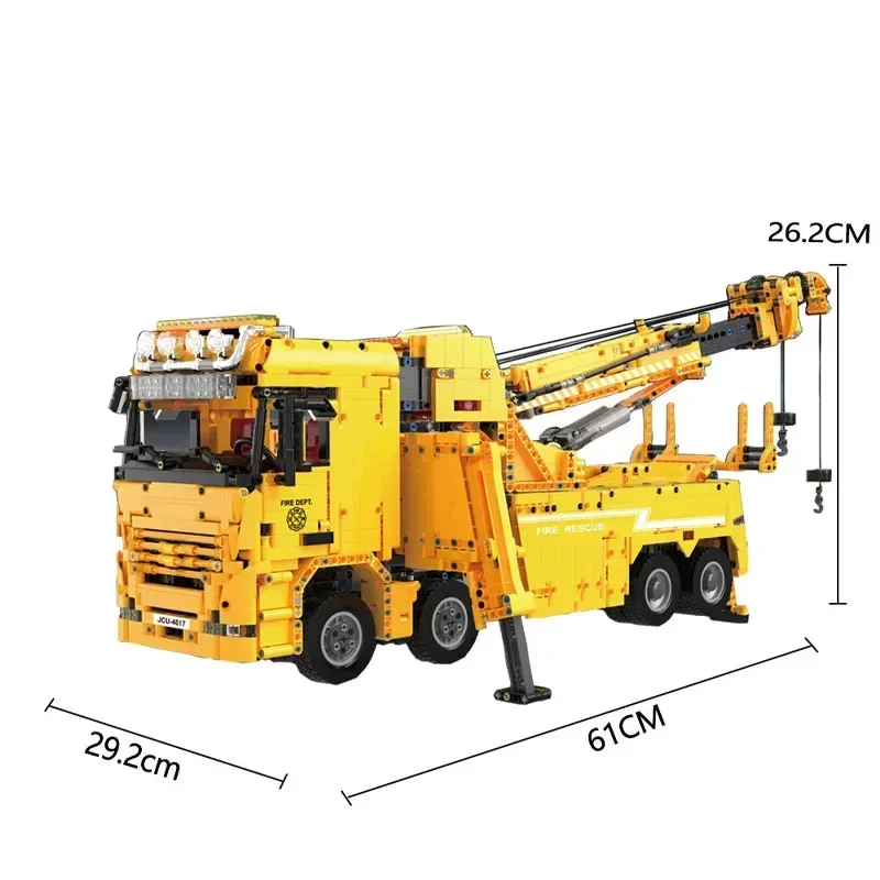 T4017 4960PCS Moc Technische 8x8 Straße Rettungs Lkw Kran Elektrische Fernbedienung Montage DIY Ziegel Bausteine Spielzeug für Erwachsene