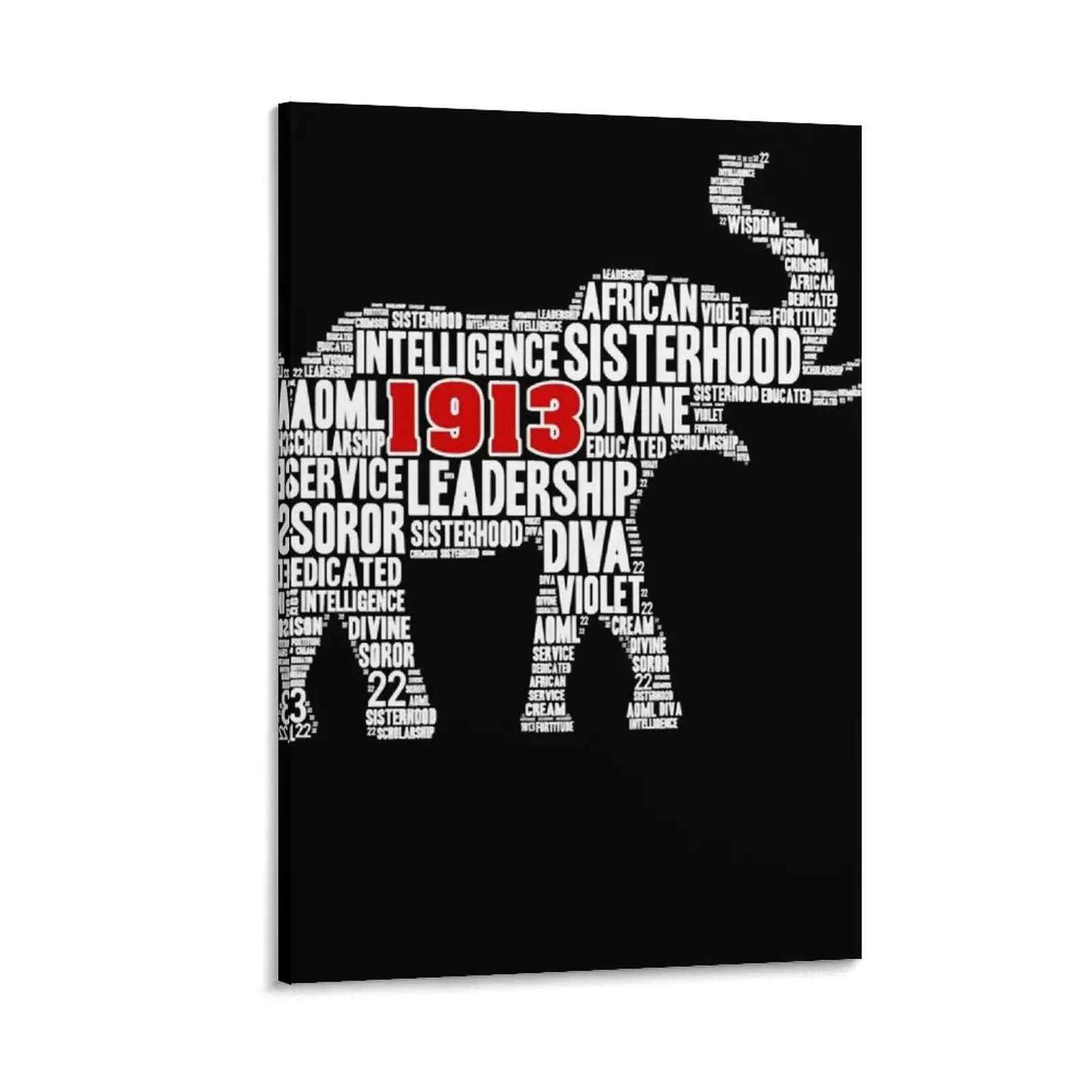 

Delta-1913 Sorority Elephant Sigma-Theta Words Canvas Painting wall decoration paintings decorative frames wall room