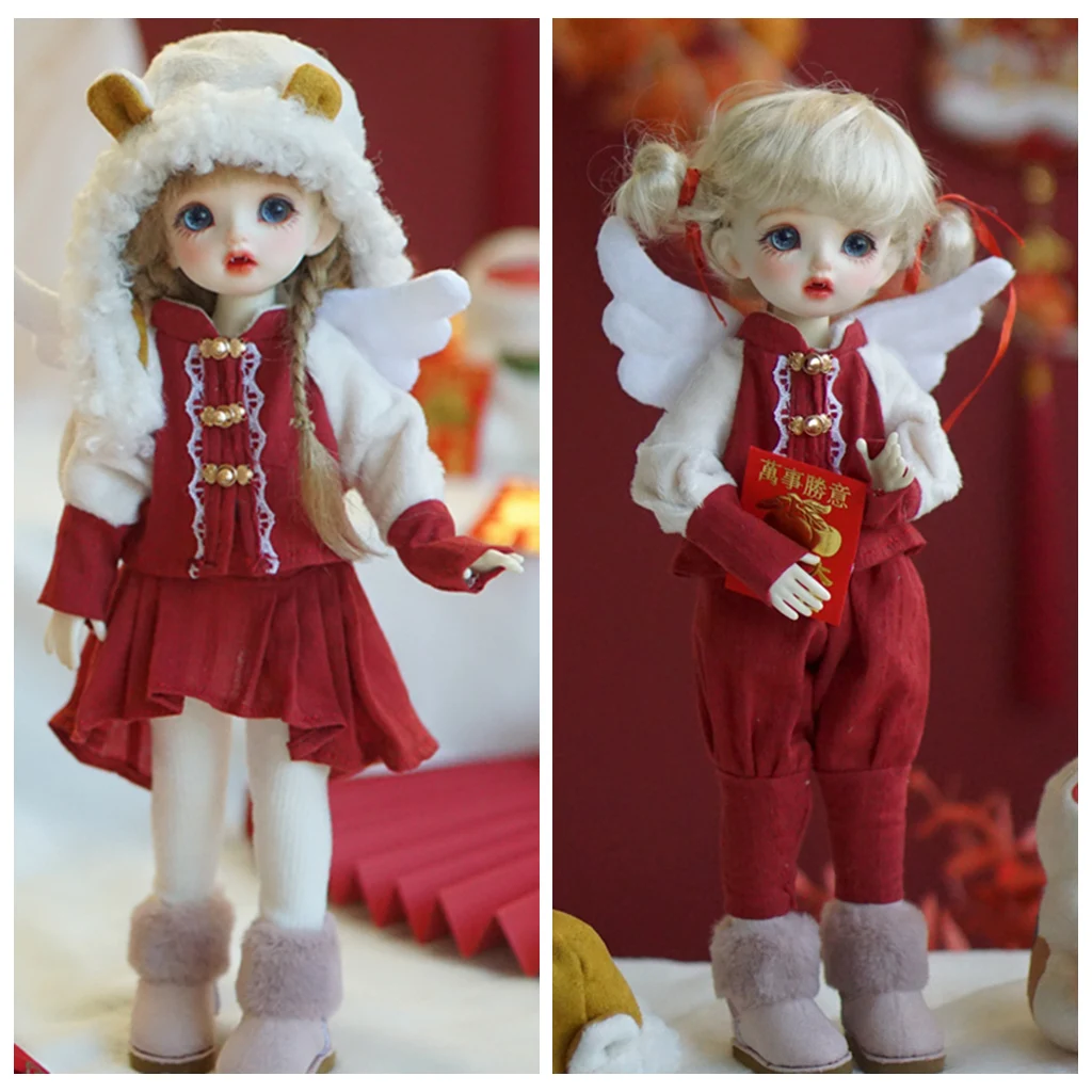 OB24 Blyth Barbi 1/6 Figure Doll 1/4 Scale BJD Clothes Red Christmas Cute Outfit For BJD/SD YOSD MSD Girl or Boy A1576