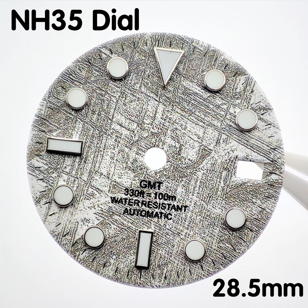 NH35 dial 28.5mm dial meteorite face dial fits NH35/NH36 movement watch parts replacement parts support customized logo
