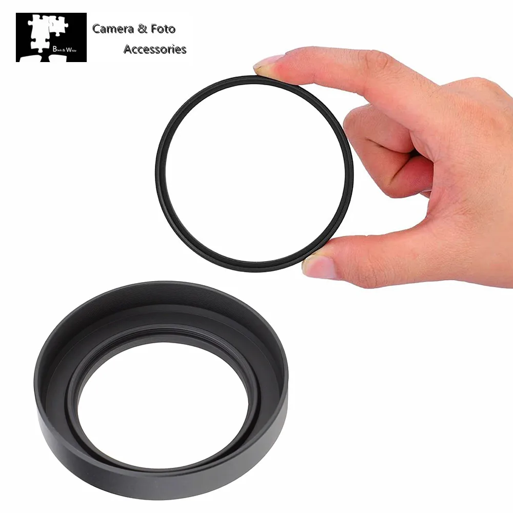 Paraluce Metallico LH-N52 Per Obiettivi Z 28mm F2.8 E Z 40mm – Filettatura 52mm, Protegge Da Luce Parassita E Urti – Per Nikon Z7II Z6II Z8 Z50