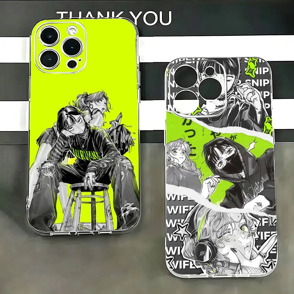 

The Green Yuri Guy KiniOto Manga Phone Case For iPhone 17 16 15 14 13 12 11 Mini Pro Max Plus Transparent Cover