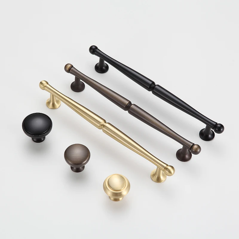 Stunning 4PCS Solid Brass European Furniture Pulls Handles Drawer Knobs Cupboard Wardrobe Closet TV Wine Cabinet Pulls Knobs