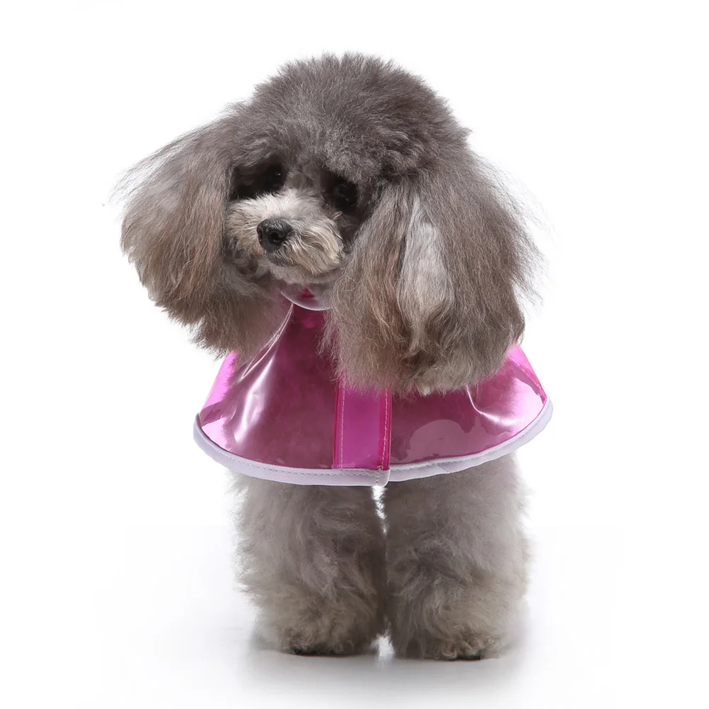

Large Dog Raincoat Rosy Waterproof Adjustable Pet Rain Jacket Reflective Strip Hooded Safety Outdoor Wear