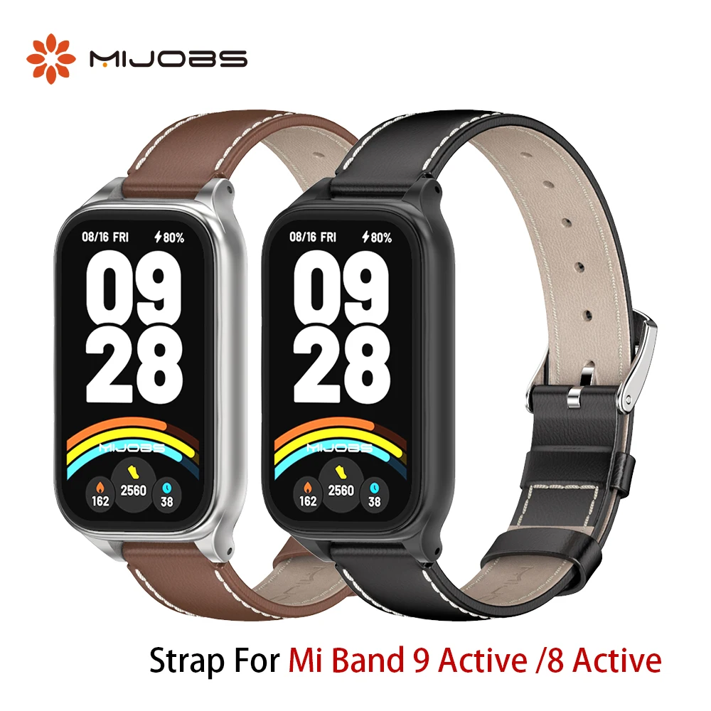 

Genuine Leather Strap for Mi Band 9 Active Accessories Watchband for Mi Band 8 Active Watchband Redmi Smart Band 2 3 Wrist Band