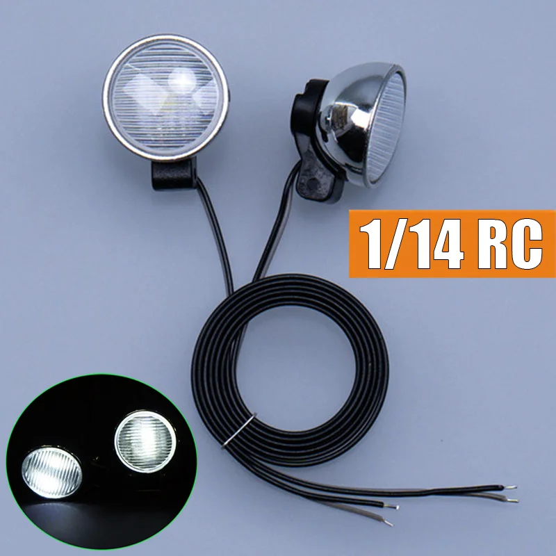 

2pcs LED 5V Front Light Round Spotlight Roof 1/14 RC Truck for SCANIA Tamiya 770S R620 for VOLVO ACTROS AROCS Model Car DIY