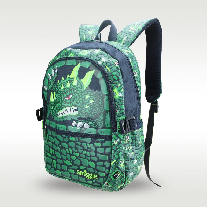 Australia Smiggle original hot-selling children's schoolbag boy backpack cool green original dragon supplies stationery