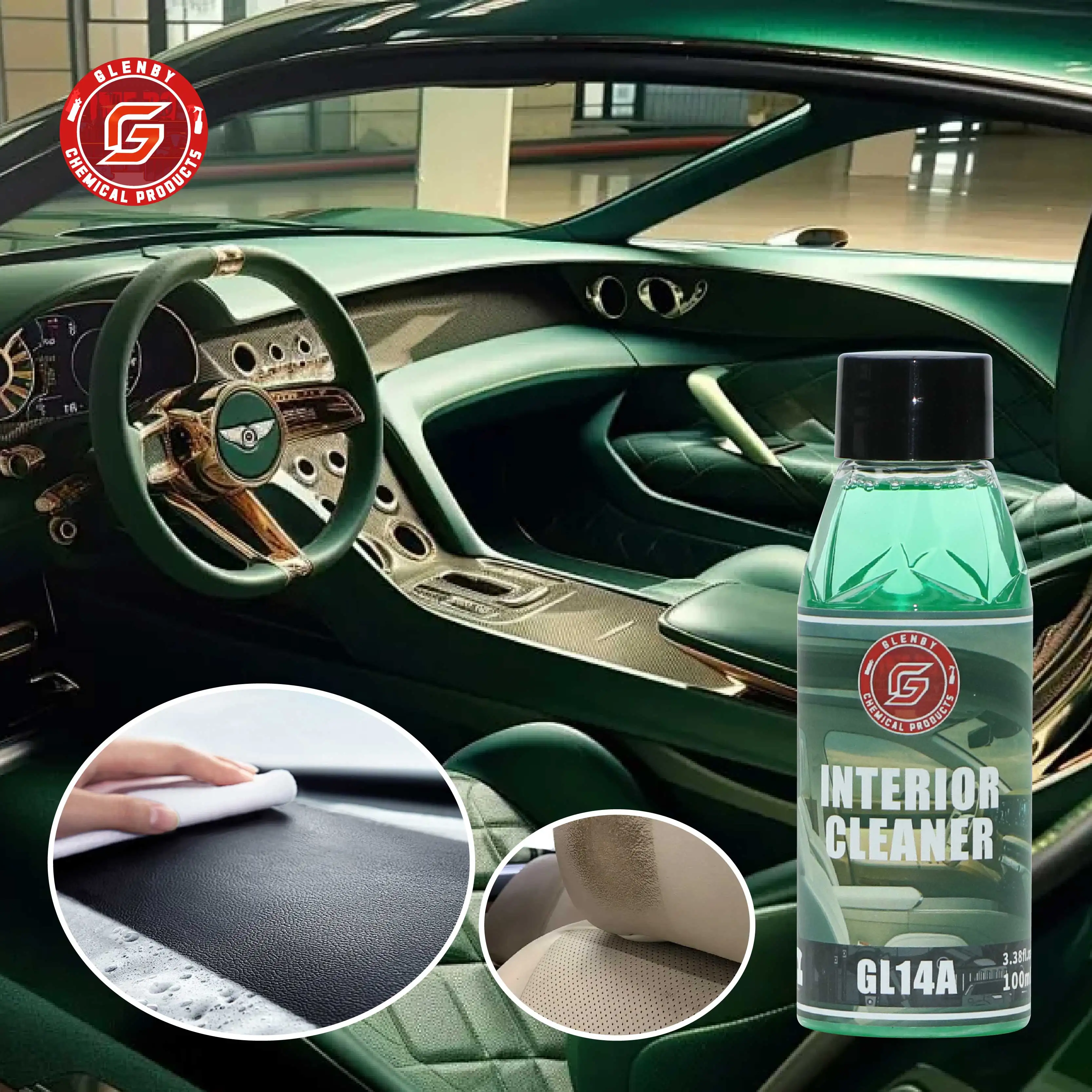 GLenby professional interior cleaner car detailing cleaning foam for car seat car polish wax image 3