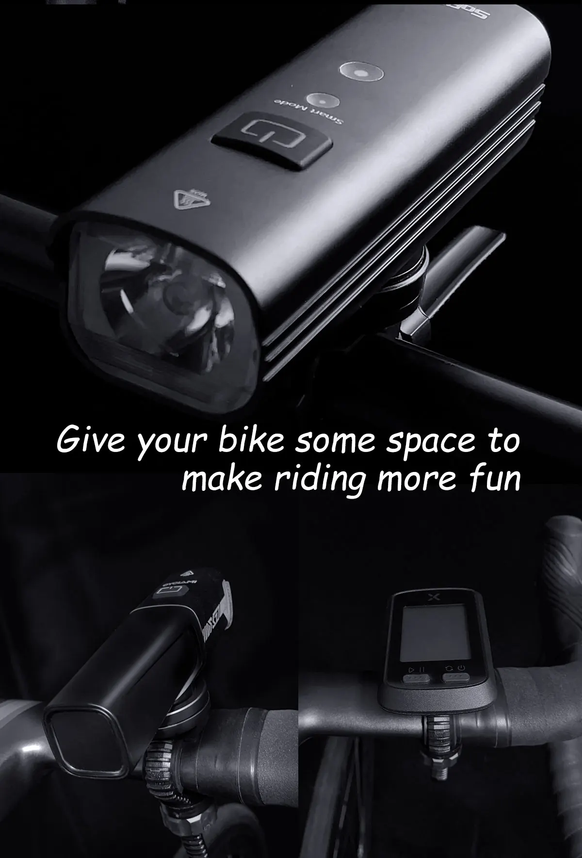 CYCLAMI S6 Fahrrad GPS Computer Halterung Halterung Fahrrad Lichter Stehen Universal Geeignet Drehbare Scheinwerfer für Garmin XOSS – Detail 6