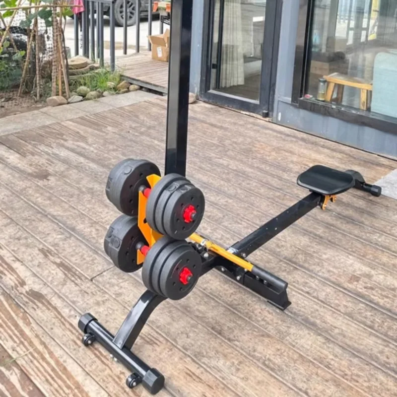 Máquina de remo con mancuernas con peso ajustable, juego de mancuernas plegables de un solo toque para el hogar, jardín, entrenamiento físico multiescena